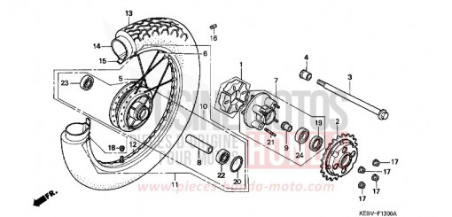 ROUE ARRIERE CA125W de 1998